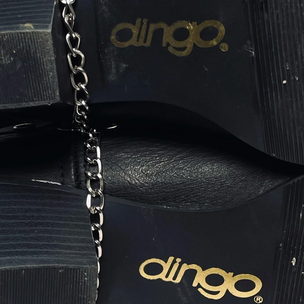 Dingo Black Leather Western Boots Women sz 10M Silver Bling  Y2K Cowboy - Picture 8 of 11